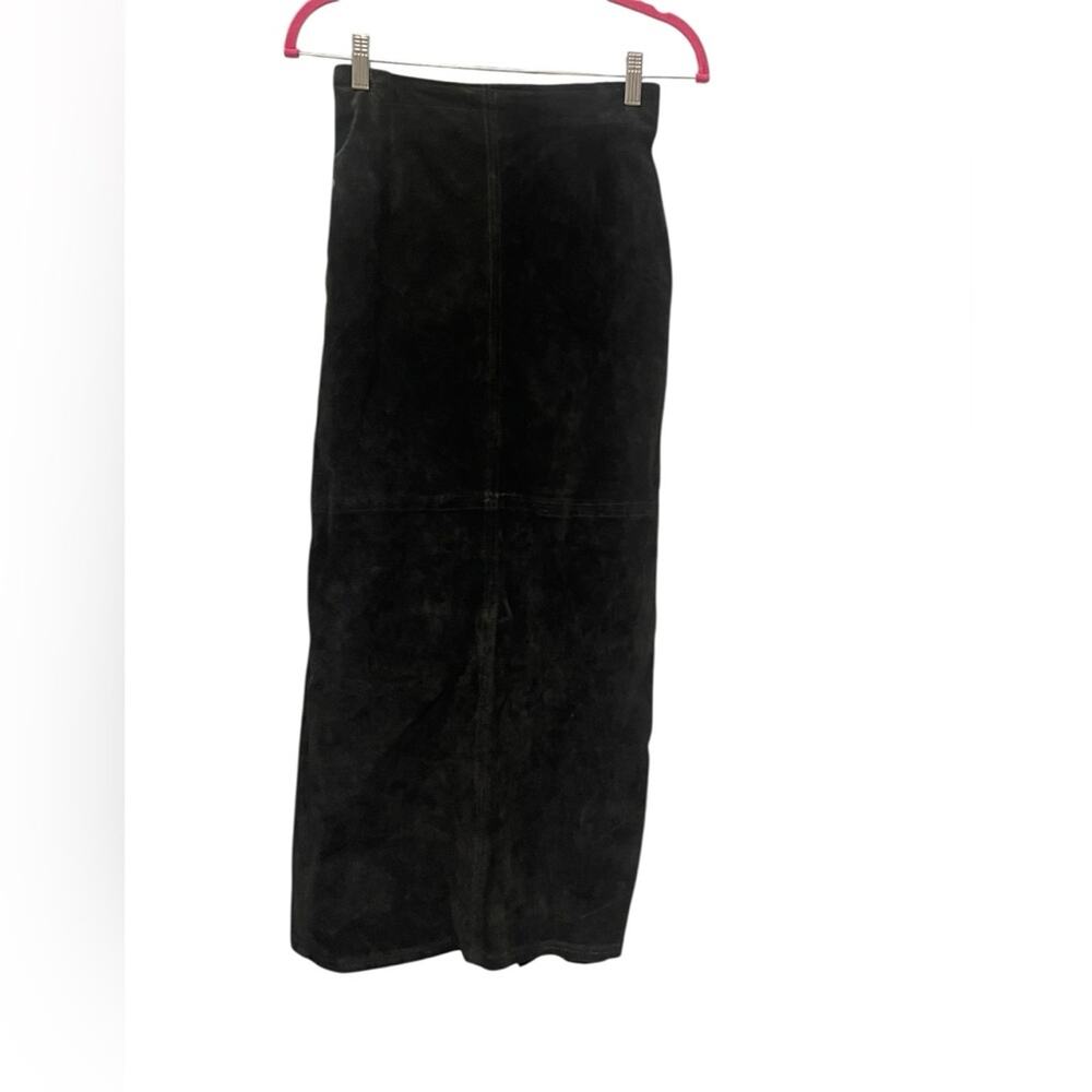 Double d ranch black suede leather skirt size :S